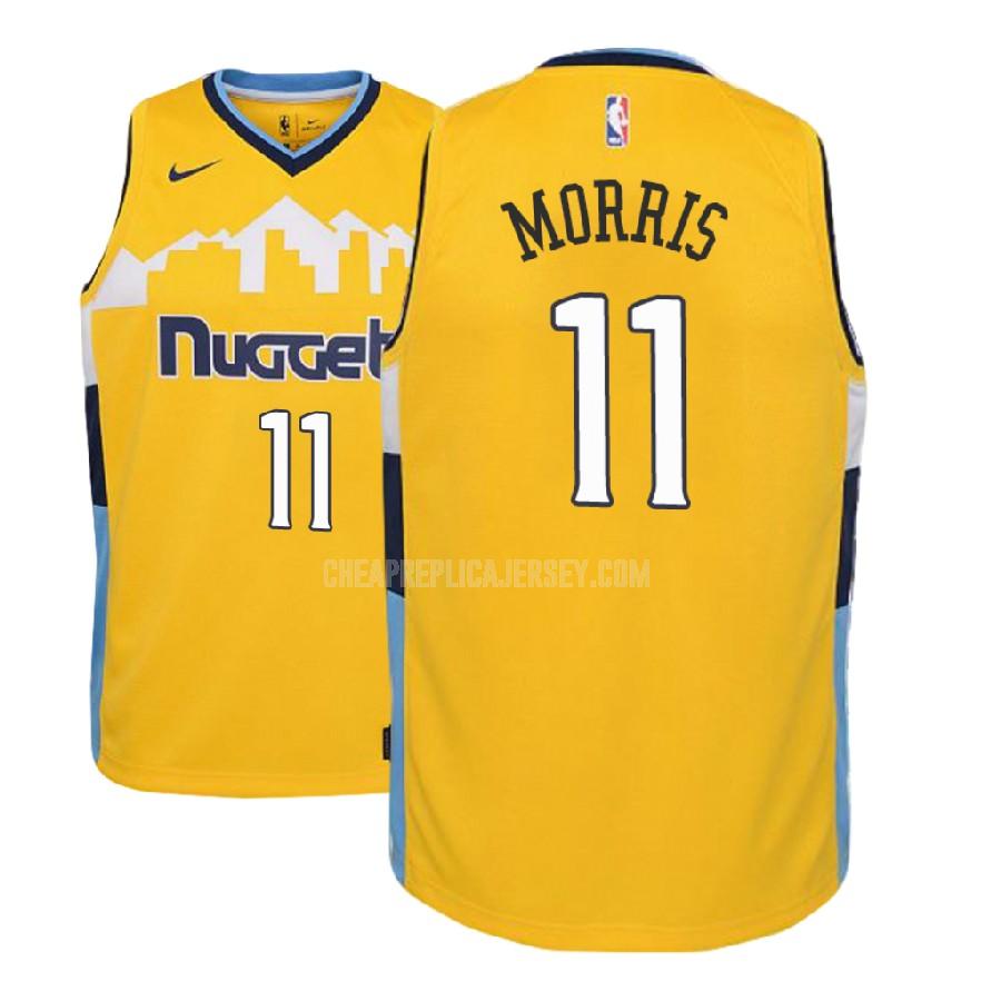 2018-19 youth denver nuggets monte morris 11 yellow statement replica jersey