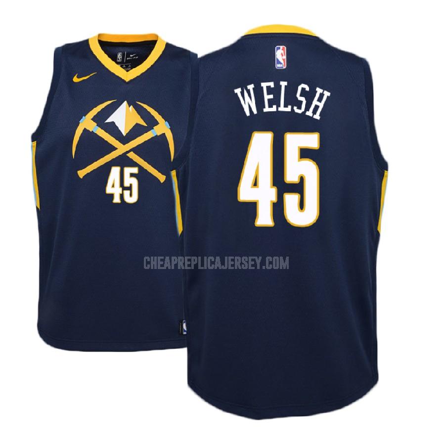 2018-19 youth denver nuggets thomas welsh 45 navy city edition replica jersey