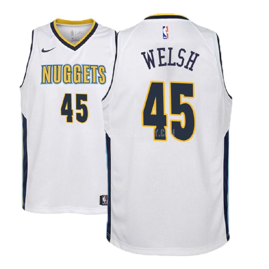 2018-19 youth denver nuggets thomas welsh 45 white association replica jersey