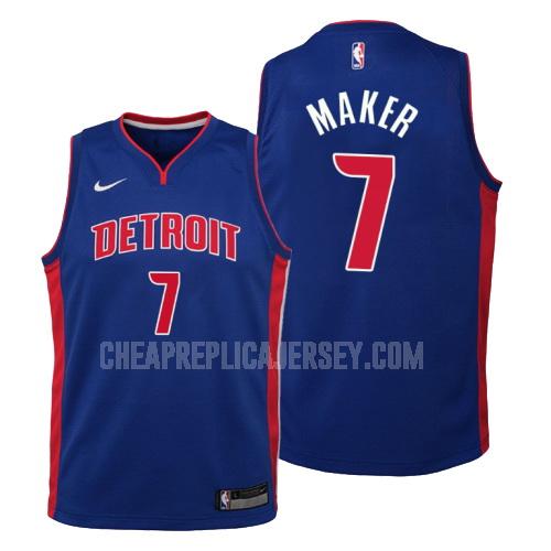 2018-19 youth detroit pistons thon maker 7 blue icon replica jersey