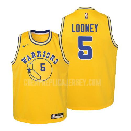 2018-19 youth golden state warriors kevon looney 5 yellow hardwood classics replica jersey