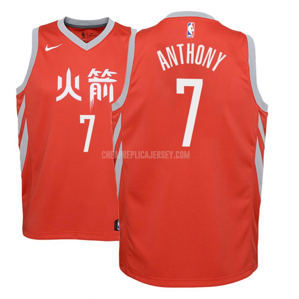 2018-19 youth houston rockets carmelo anthony 7 red city edition replica jersey