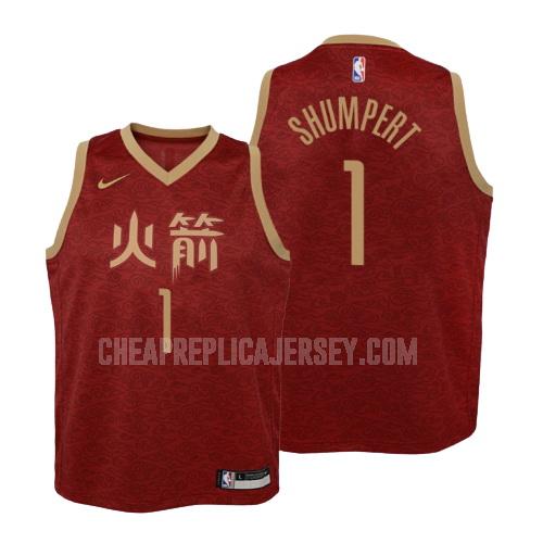 2018-19 youth houston rockets iman shumpert 1 red city edition replica jersey