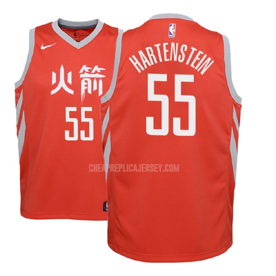 2018-19 youth houston rockets isaiah hartenstein 55 red city edition replica jersey