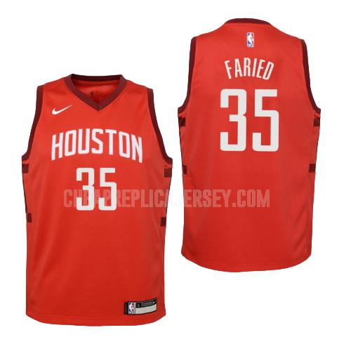 2018-19 youth houston rockets kenneth faried 35 red earned edition replica jersey