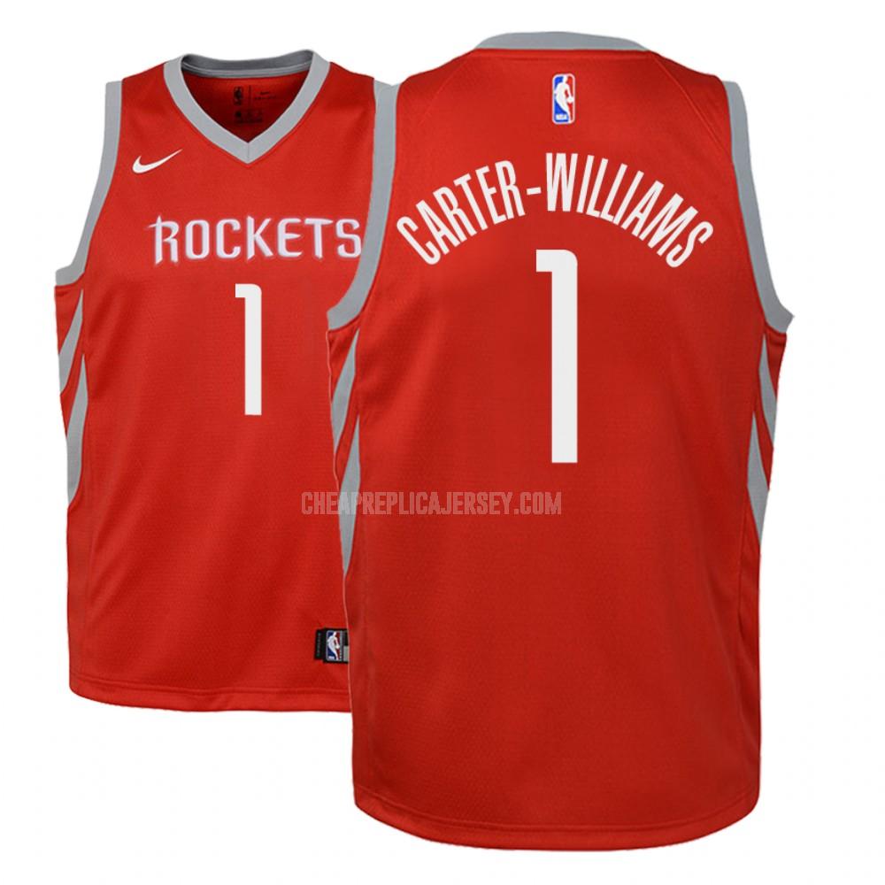 2018-19 youth houston rockets michael carter 1 red icon replica jersey