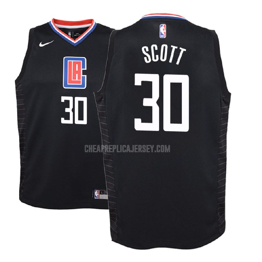 2018-19 youth los angeles clippers mike scott 30 black statement replica jersey