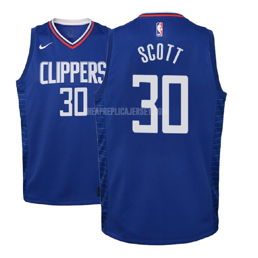 2018-19 youth los angeles clippers mike scott 30 blue icon replica jersey