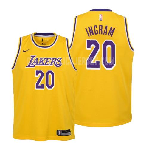 2018-19 youth los angeles lakers andre ingram 20 yellow icon replica jersey