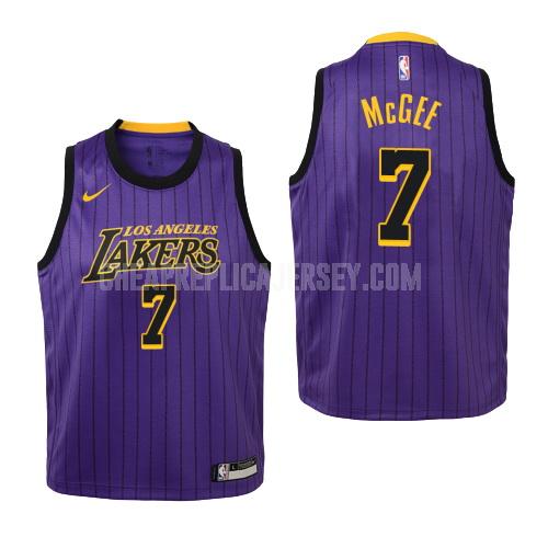 2018-19 youth los angeles lakers javale mcgee 7 purple city edition replica jersey