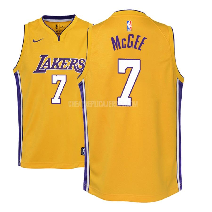 2018-19 youth los angeles lakers javale mcgee 7 yellow icon replica jersey