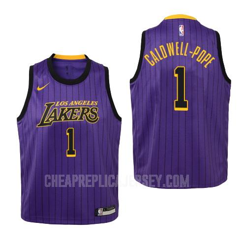 2018-19 youth los angeles lakers kentavious caldwell-pope 1 purple city edition replica jersey