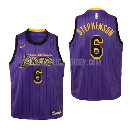 2018-19 youth los angeles lakers lance stephenson 6 purple city edition replica jersey