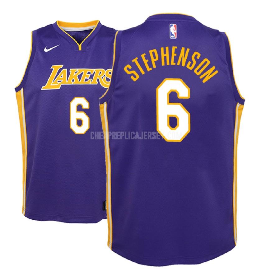 2018-19 youth los angeles lakers lance stephenson 6 purple statement replica jersey