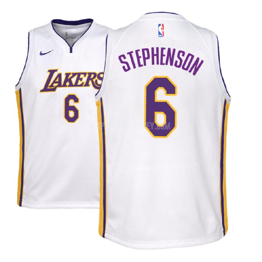 2018-19 youth los angeles lakers lance stephenson 6 white association replica jersey