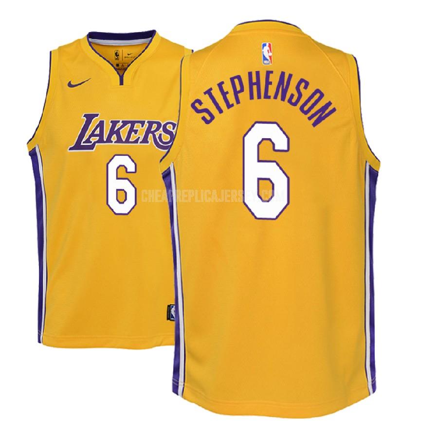 2018-19 youth los angeles lakers lance stephenson 6 yellow icon replica jersey