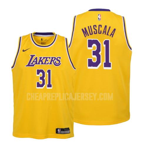 2018-19 youth los angeles lakers mike muscala 31 yellow icon replica jersey