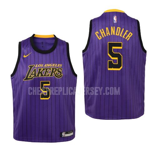 2018-19 youth los angeles lakers tyson chandler 5 purple city edition replica jersey