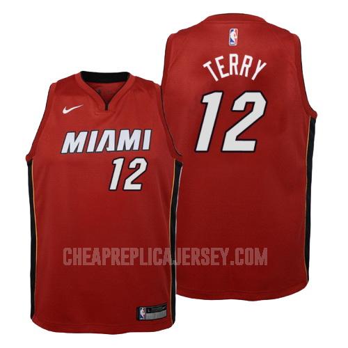 2018-19 youth miami heat emanuel terry 12 red statement replica jersey