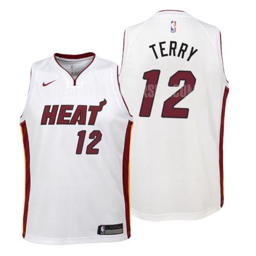 2018-19 youth miami heat emanuel terry 12 white association replica jersey