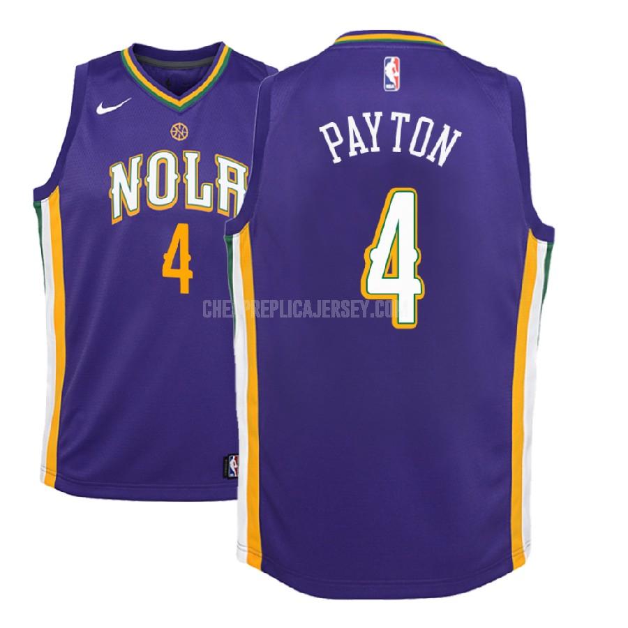 2018-19 youth new orleans pelicans elfrid payton 4 purple city edition replica jersey