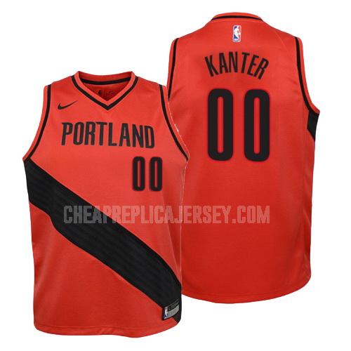 2018-19 youth portland trail blazers enes kanter 0 red statement replica jersey