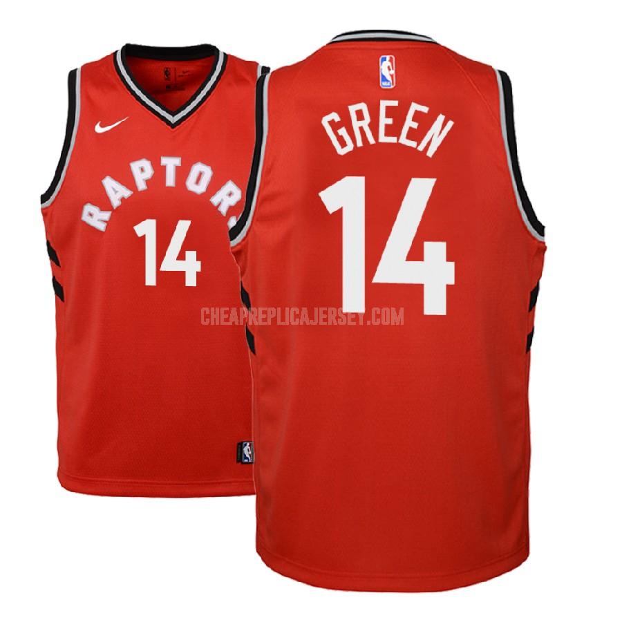 2018-19 youth toronto raptors danny green 14 red icon replica jersey
