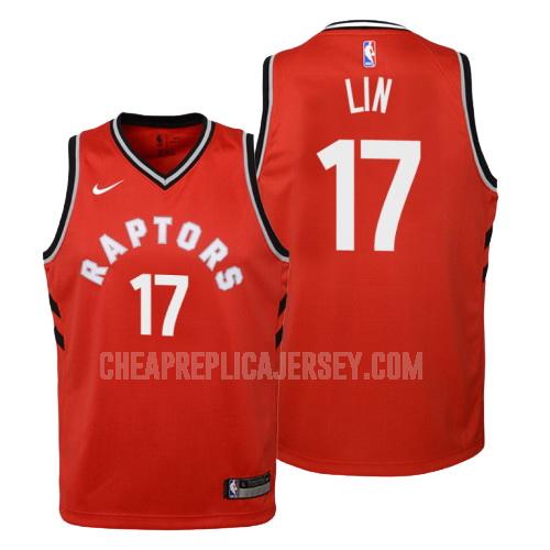 2018-19 youth toronto raptors jeremy lin 17 red icon replica jersey