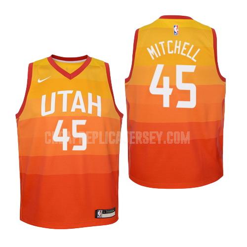 2018-19 youth utah jazz donovan mitchell 45 red city edition replica jersey