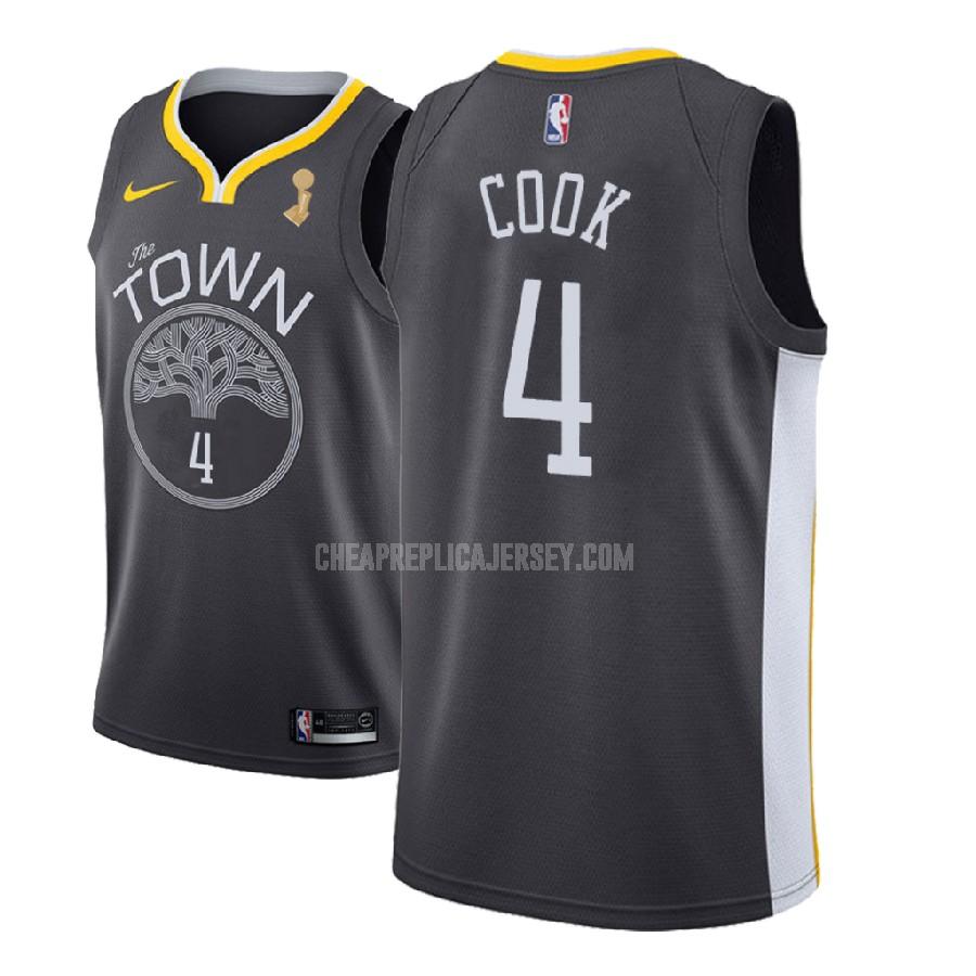 2018 men's golden state warriors quinn cook 4 gray champions statement replica jersey