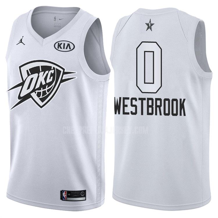 2018 men's oklahoma city thunder russell westbrook 0 white nba all-star replica jersey