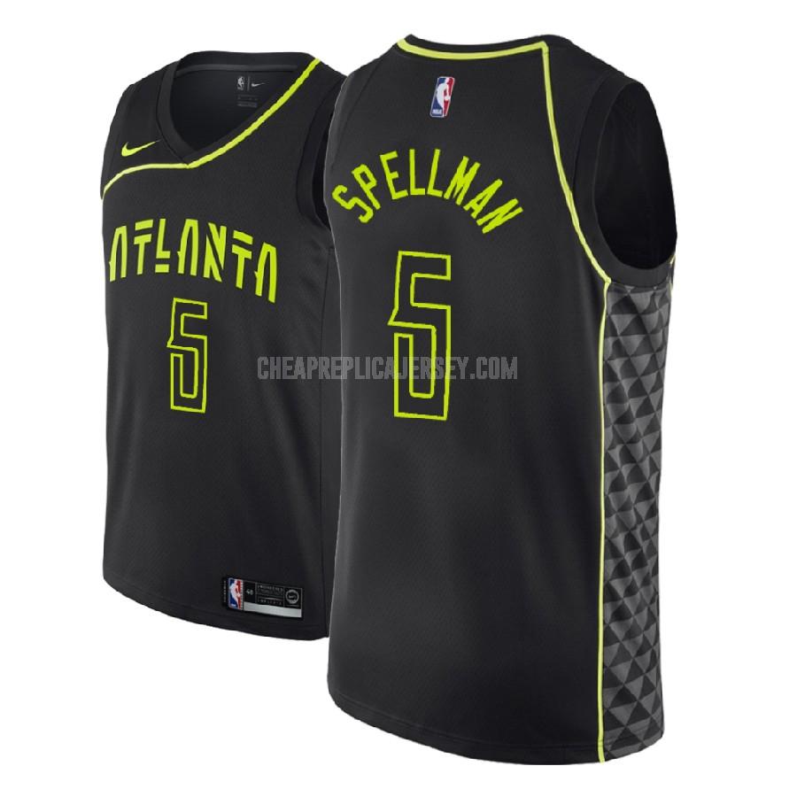 2018 nba draft men's atlanta hawks omari spellman 14 black city edition replica jersey