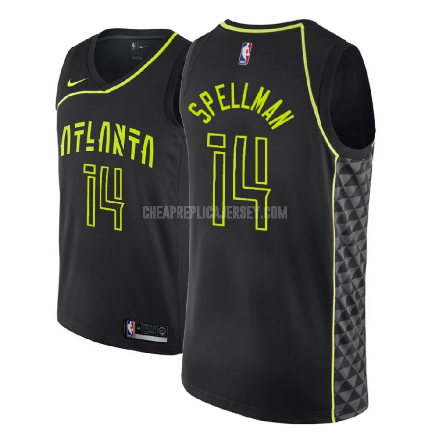 2018 nba draft men's atlanta hawks omari spellman 6 black city edition replica jersey