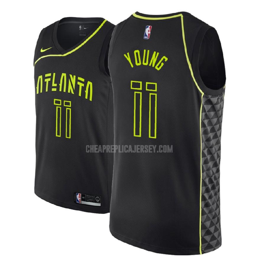 2018 nba draft men's atlanta hawks trae young 11 black city edition replica jersey