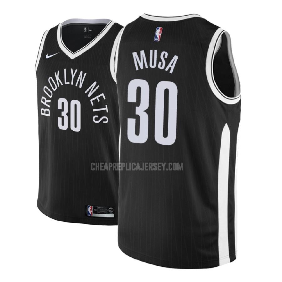 2018 nba draft men's brooklyn nets dzanan musa 30 black city edition replica jersey