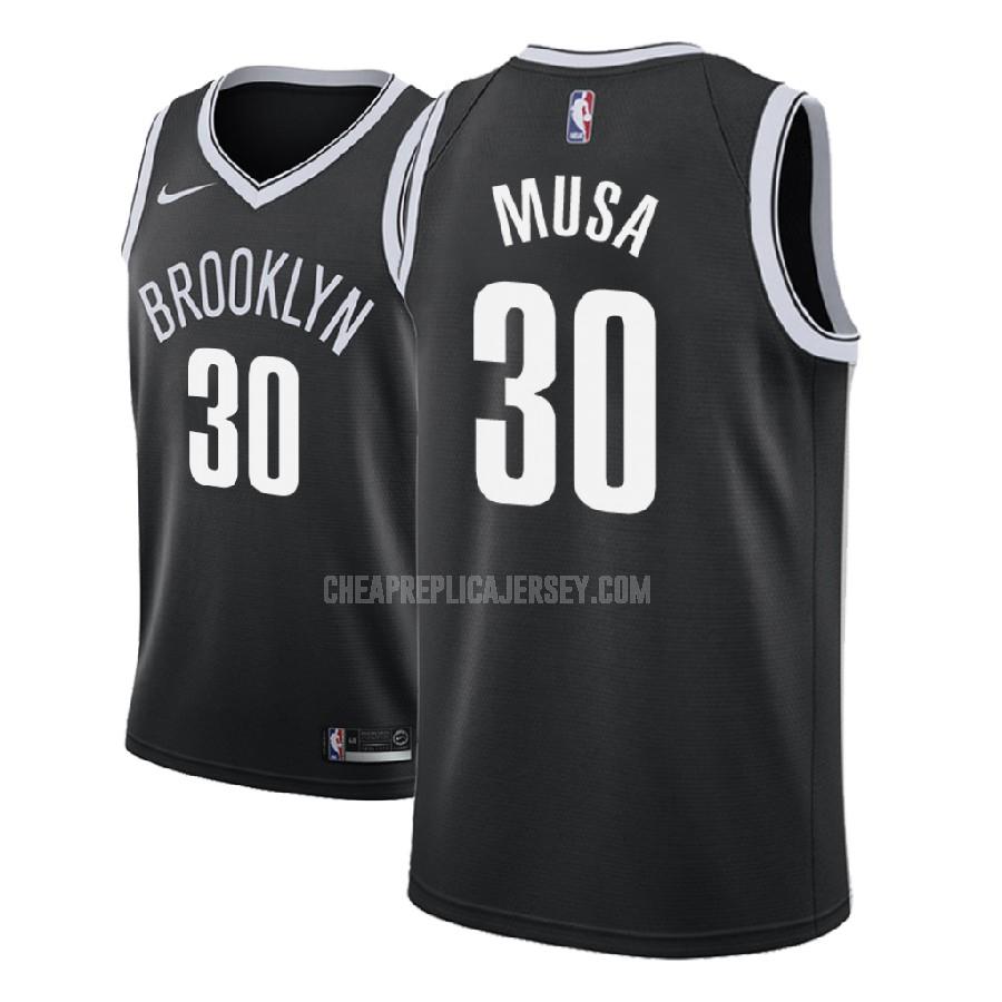 2018 nba draft men's brooklyn nets dzanan musa 30 black icon replica jersey