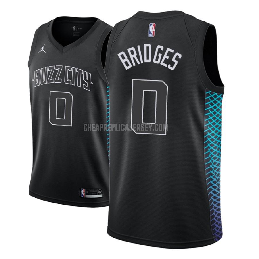 2018 nba draft men's charlotte hornets miles bridges 0 black city edition replica jersey