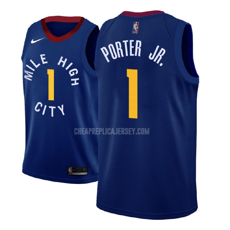 2018 nba draft men's denver nuggets michael porter jr 1 blue statement replica jersey