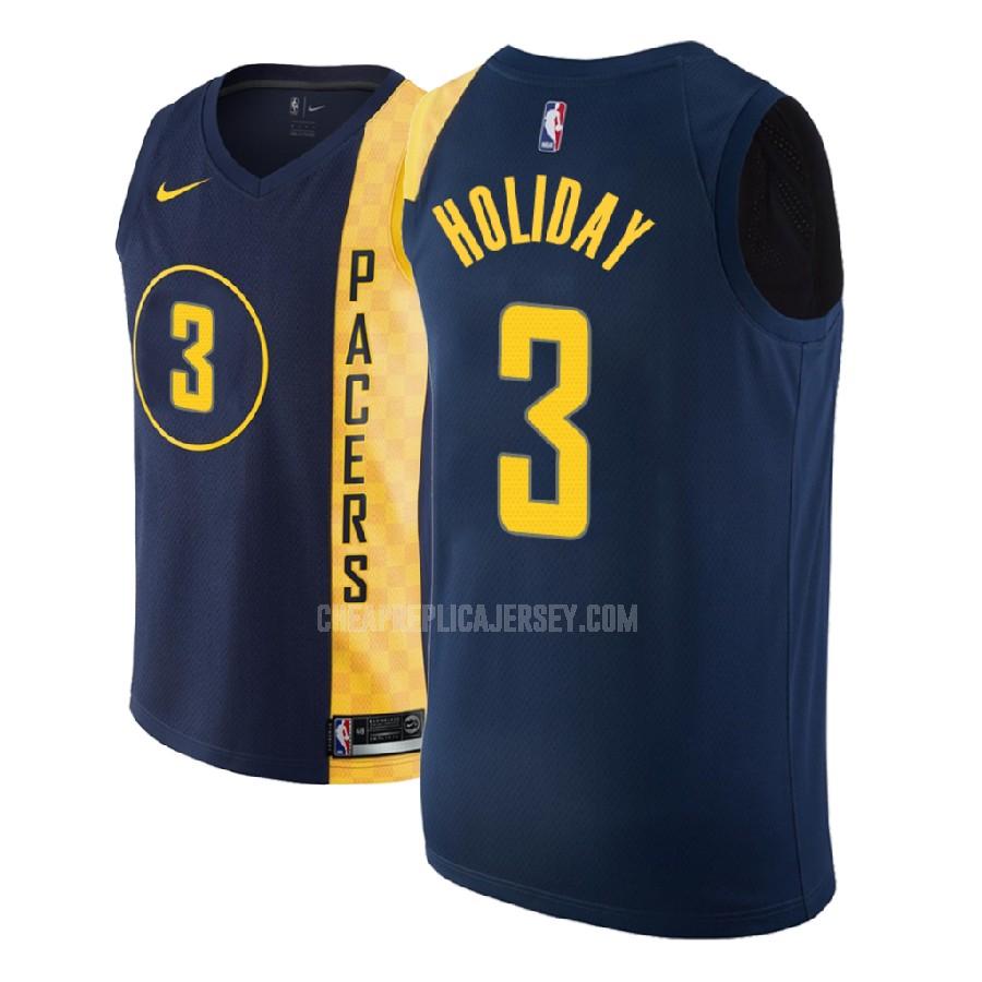 2018 nba draft men's indiana pacers aaron holiday 3 navy city edition replica jersey