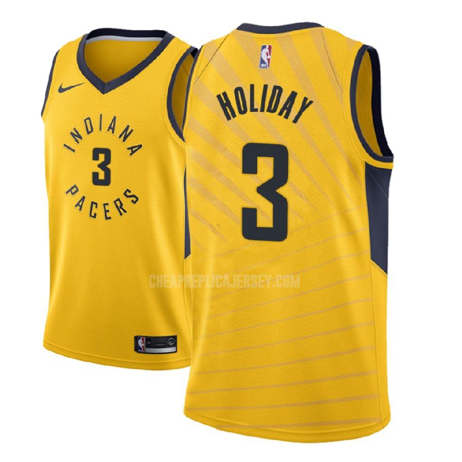 2018 nba draft men's indiana pacers aaron holiday 3 yellow statement replica jersey