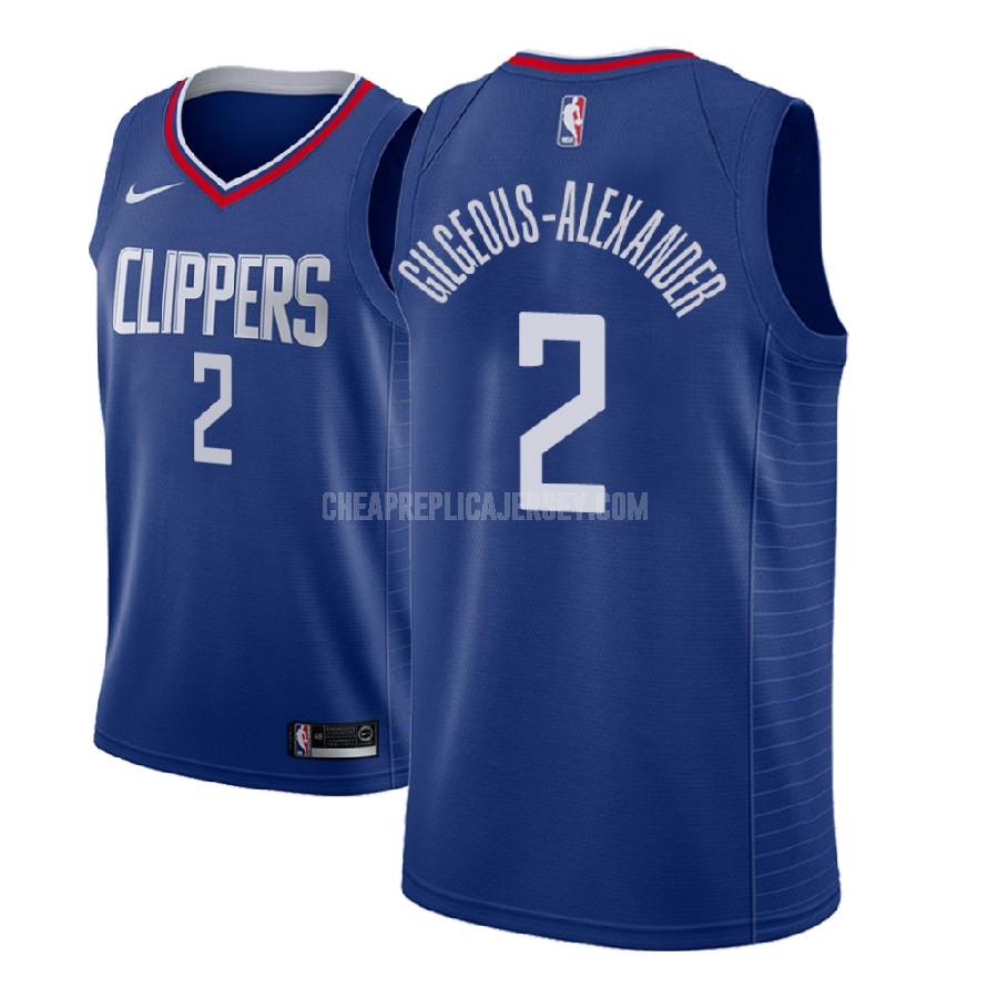 2018 nba draft men's los angeles clippers shai gilgeous-alexander 2 blue icon replica jersey