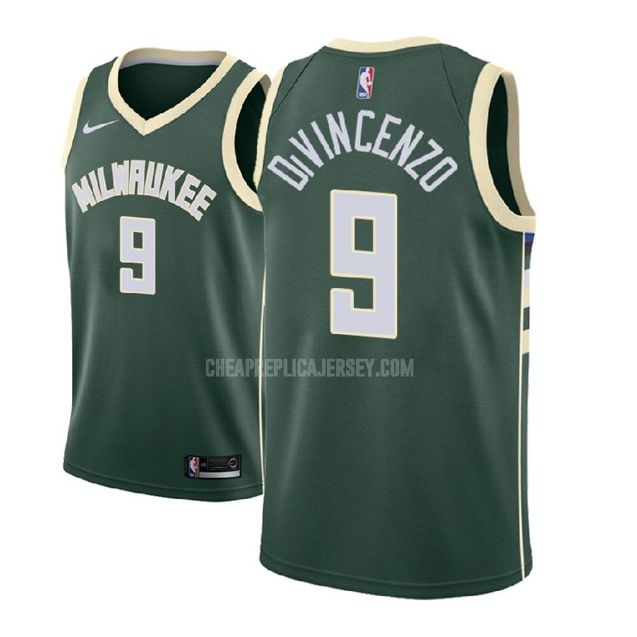 2018 nba draft men's milwaukee bucks donte divincenzo 9 green icon replica jersey