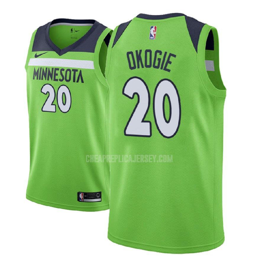 2018 nba draft men's minnesota timberwolves josh okogie 20 green statement replica jersey