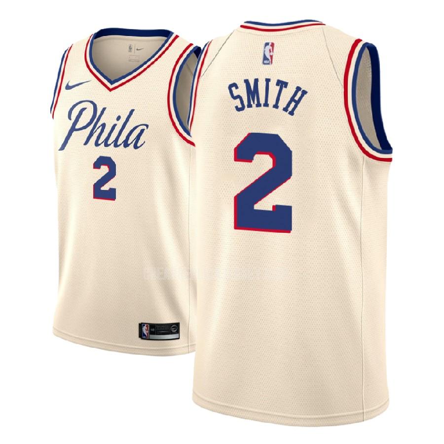 2018 nba draft men's philadelphia 76ers zhaire smith 2 cream color city edition replica jersey