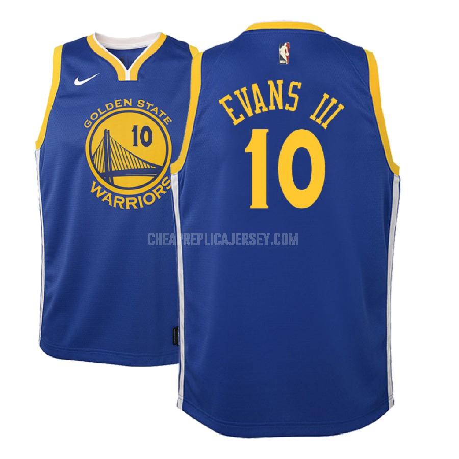 2018 nba draft youth golden state warriors jacob evans iii 10 blue icon replica jersey