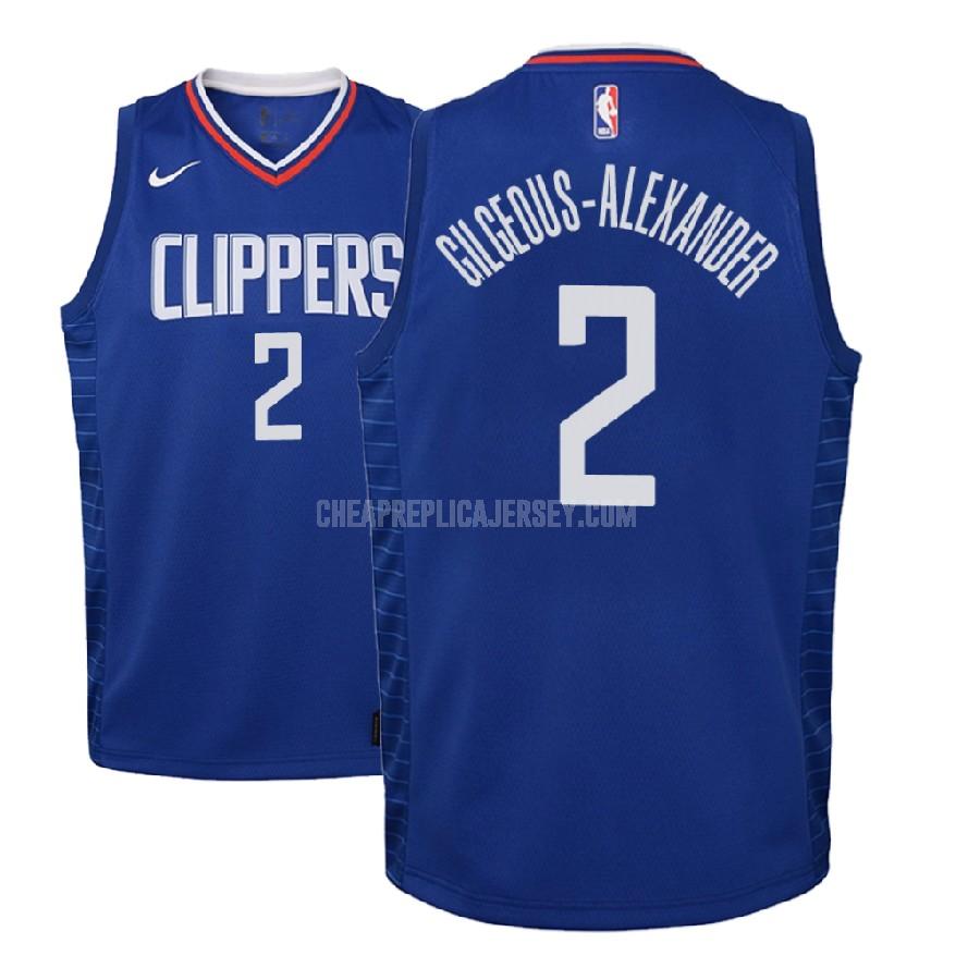2018 nba draft youth los angeles clippers shai gilgeous-alexander 2 blue icon replica jersey