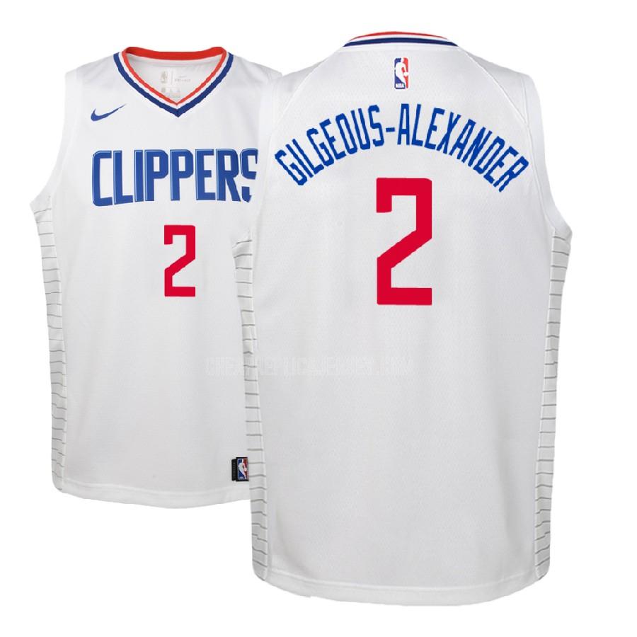 2018 nba draft youth los angeles clippers shai gilgeous-alexander 2 white association replica jersey