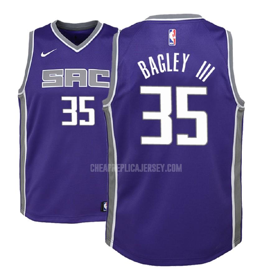 2018 nba draft youth sacramento kings marvin bagley iii 35 purple icon replica jersey