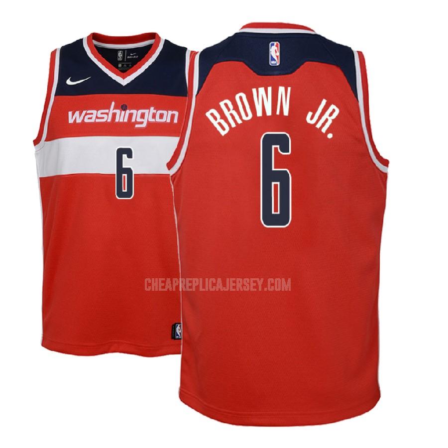 2018 nba draft youth washington wizards troy brown jr 6 red icon replica jersey