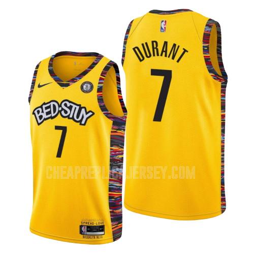 2019-20 men's brooklyn nets kevin durant 7 yellow city edition replica jersey